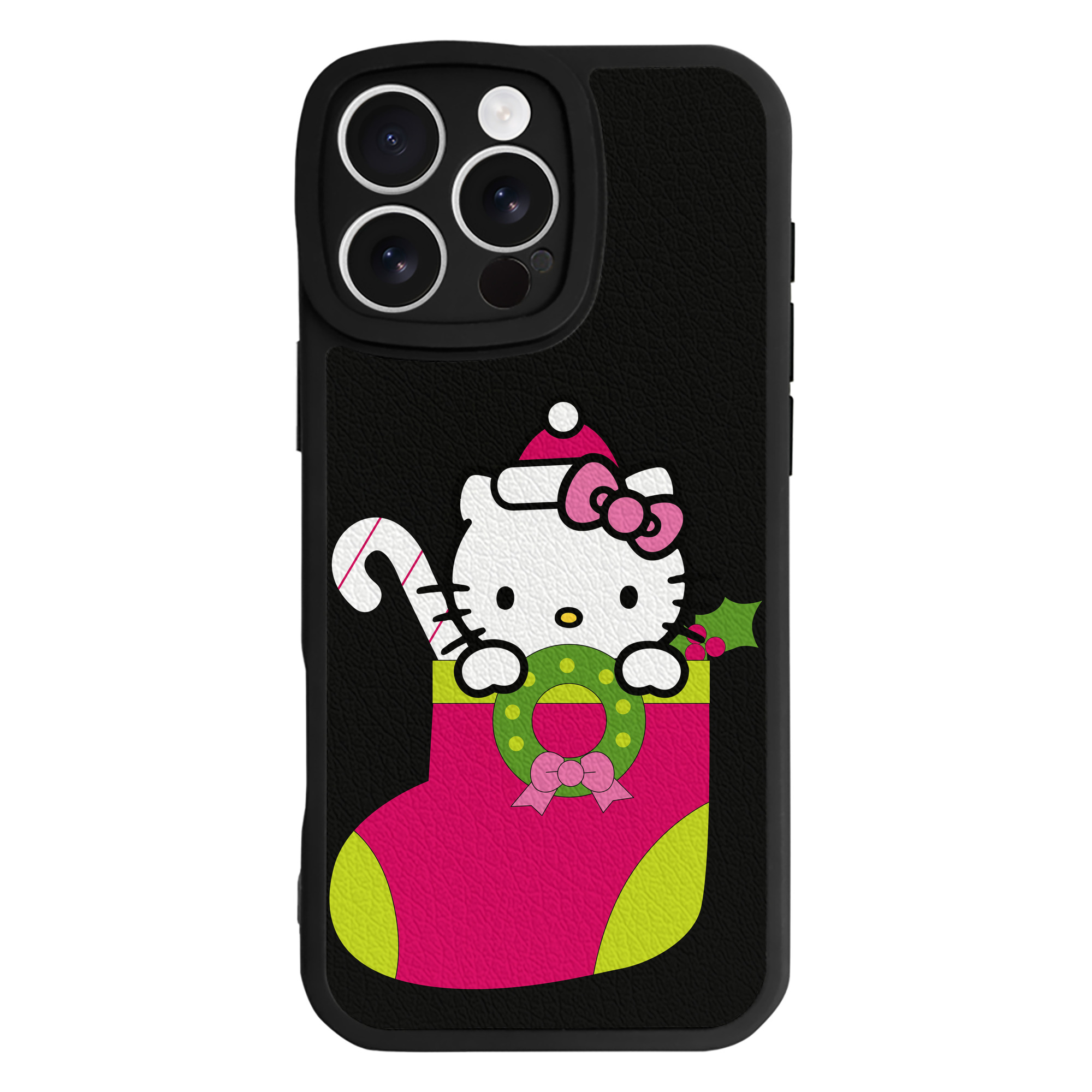 （画像用） Hello Kitty ハローキティ 【iPhone 16シリーズ対応】シリコンスマホケース（レザー調） 材質：シリコン